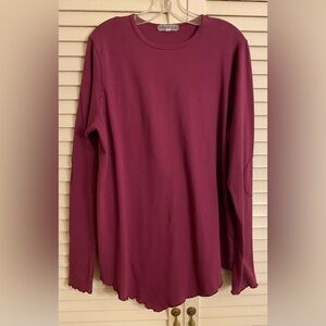 Blue Fish Stretchy Burgundy Top / Tunic - great for layering